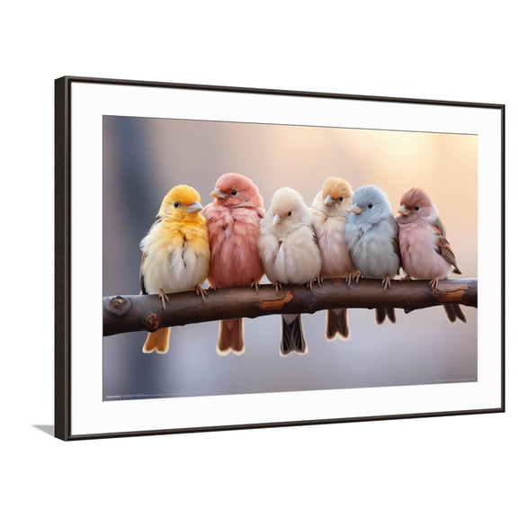 Reinders: Animals - Pastel Birds Canvas Wall Poster, 22.375" x 34"