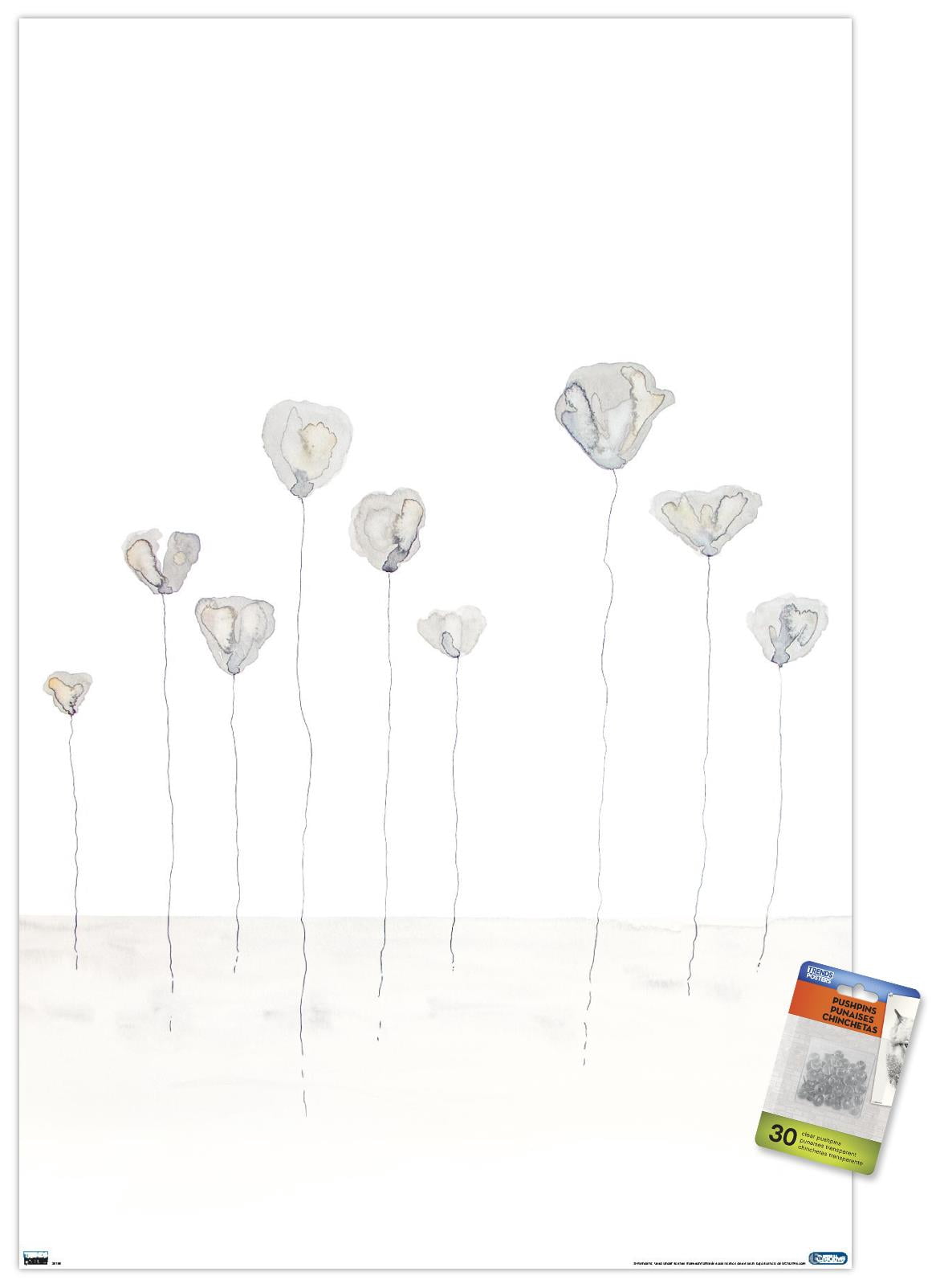 Reinders - Flowers Wall Poster with Pushpins, 22.375" x 34"