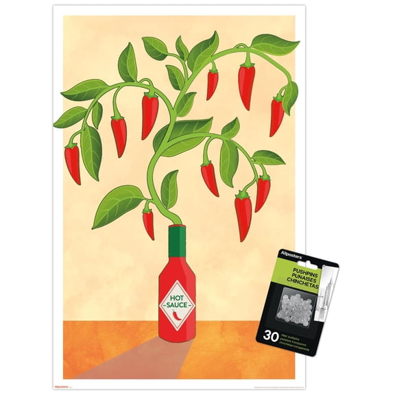 Reinders: Food - Chili Tree Wall Poster with Push Pins, 14.725" x 22.375"