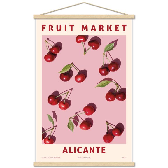 Reinders: Fruit Market - Alicante Cherries Wall Poster with Magnetic Frame, 22.375" x 34"