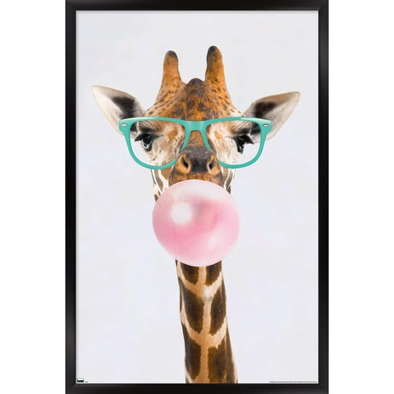 Reinders - Funky Giraffe Wall Poster, 22.375" x 34" Framed