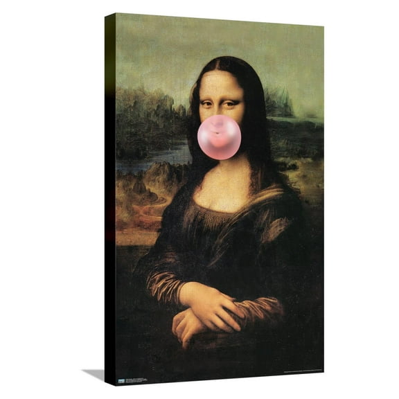 Reinders - Mona Lisa Bubble Gum Canvas Wall Poster, 14.725" x 22.375"