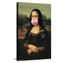 Reinders - Mona Lisa Bubble Gum Canvas Wall Poster, 14.725" x 22.375"