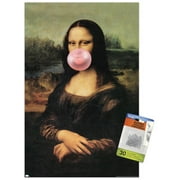 Reinders - Mona Lisa Bubble Gum Wall Poster with Push Pins, 14.725" x 22.375"