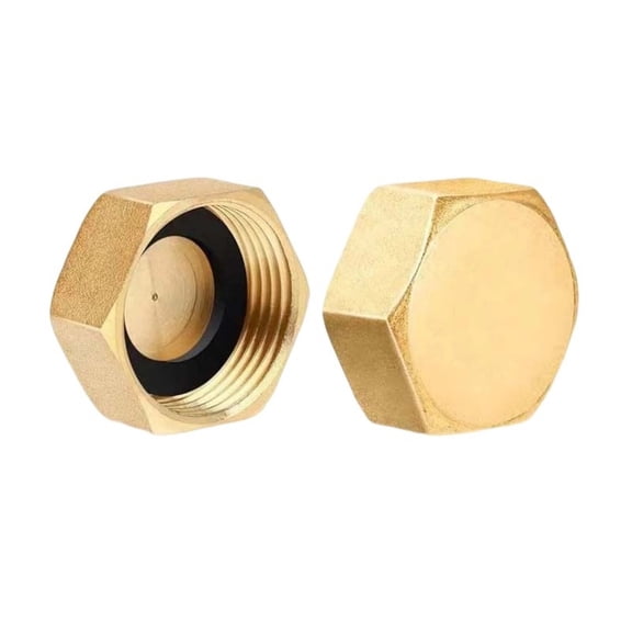Reinforced 1/2Inch Copper Threaded Pipe Cap Durabilty Brass Plumbing Plug For Water Systems With Corrosions Resistance