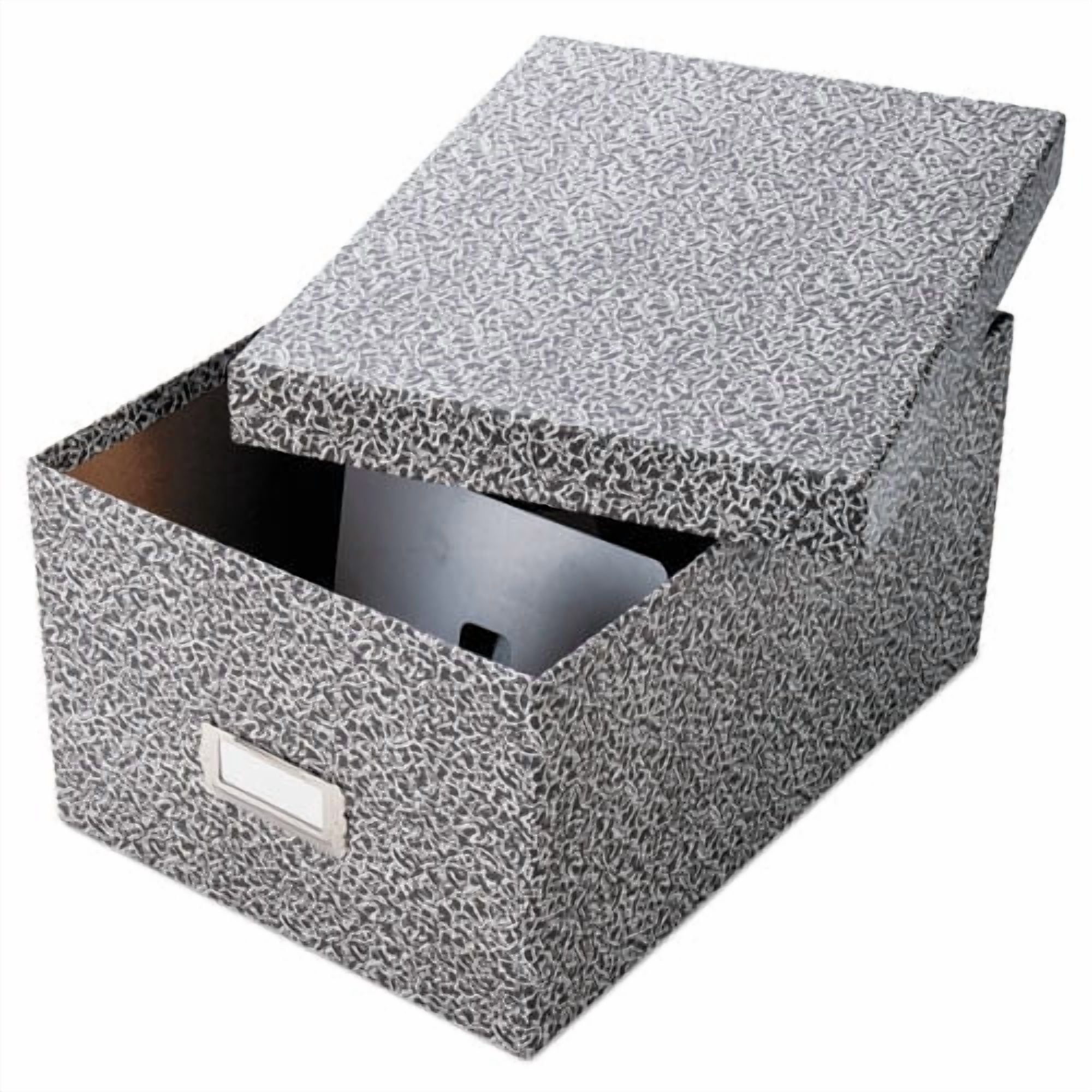 Reinforced Board Card File, Lift-Off Cover, Holds 1,200 5 X 8 Cards, 8.13 X 11 X 5.75, Black/white | Bundle of 2 Each