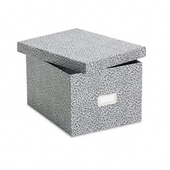 Reinforced Card File Box - Black/White - Holds 1200 Cards - Adjustable Follower Block