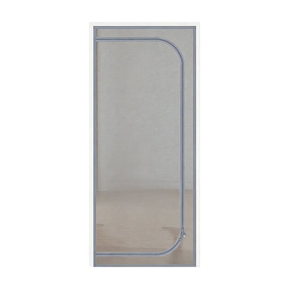 Reinforced Cat Screen Door, Heavy Duty Pets Proof Screen Door with Zipper, Prevent Dogs Cats Running Out From Home, Bedroom, Living Room, Patio Door Gray