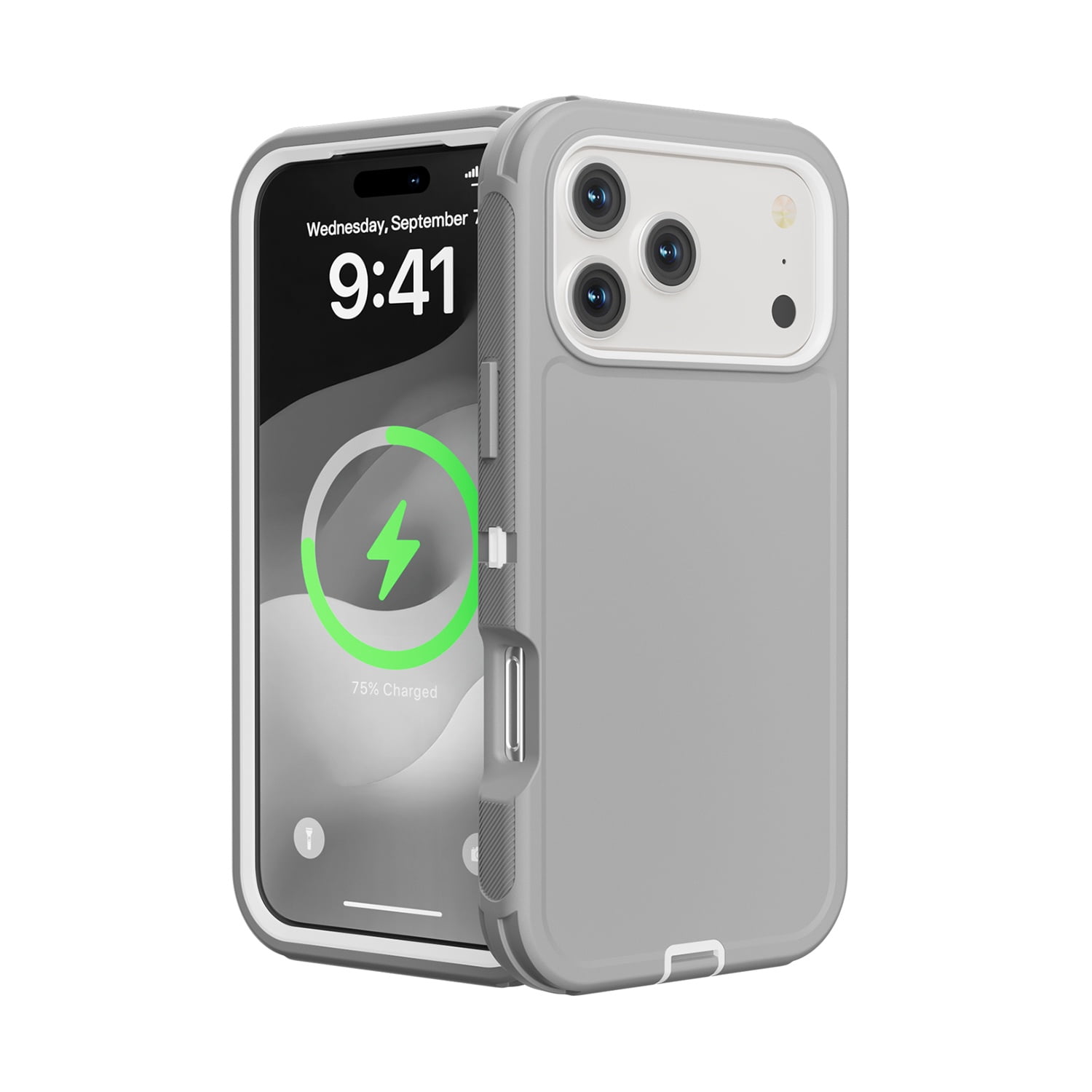 Reinforced Duual Pro Protection Case for iPhone 17 Pro - Gray & White