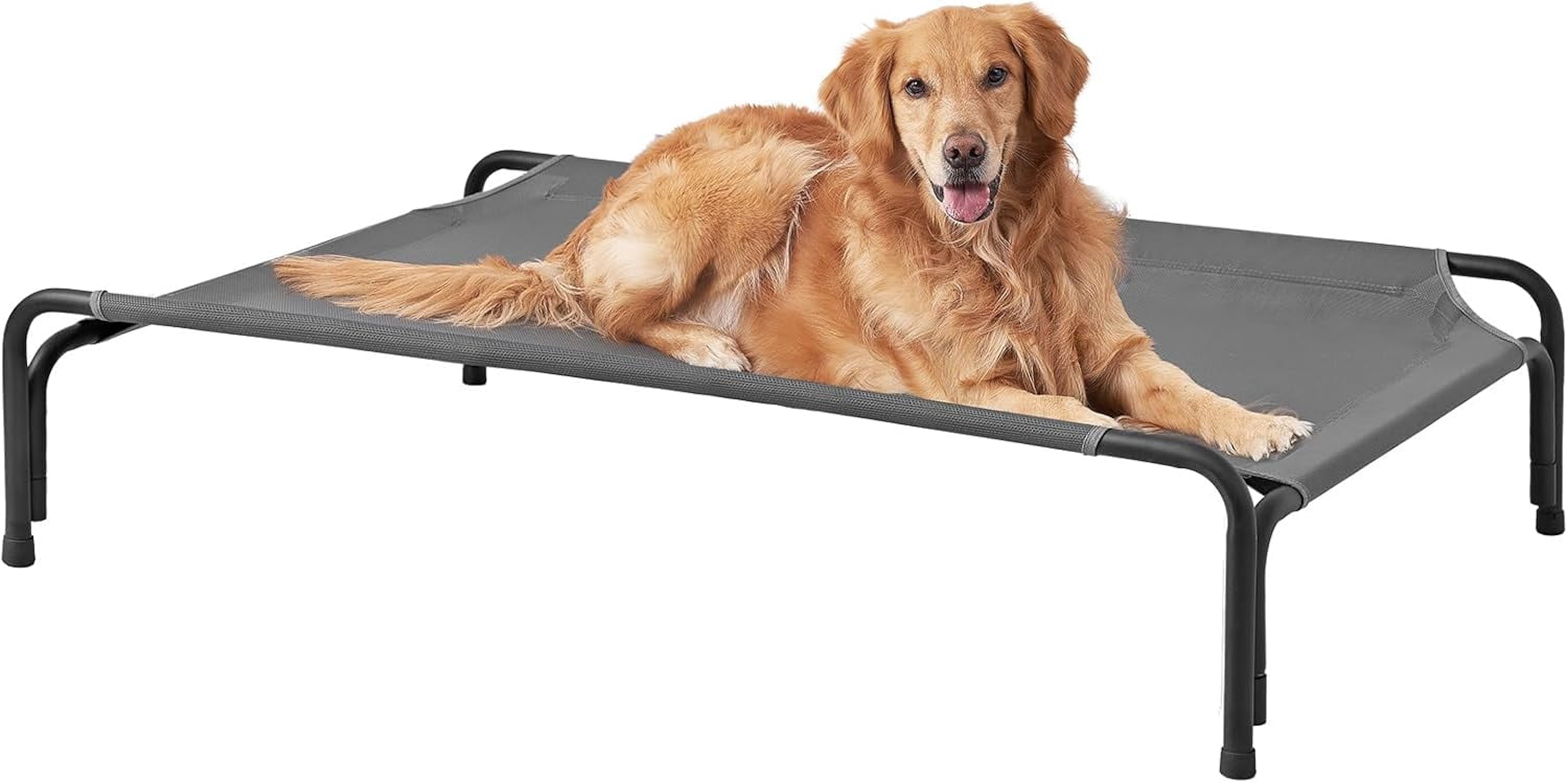 Image showcasing Reinforced Elevated XL Dog Cot Bed, Raised Outdoor Dog Hammock for ...
