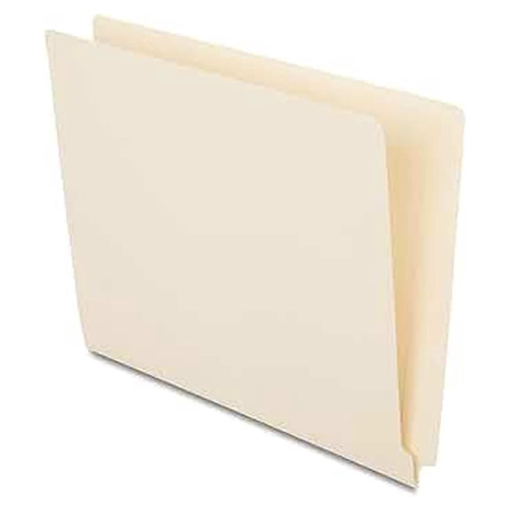 Reinforced EndTab File Folders, Letter Size, StraightCut Tabs, Manila, HeavyDuty Construction, 500/Carton