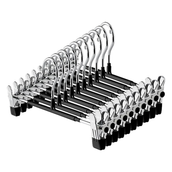 Reinforced Expandable Heavy Duty Pant Hangers With Without Marking Clips Sturdy Garment Hook For Wardrobes Storage