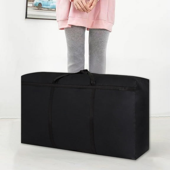 Reinforced Fabric Moving Bag | Water- Easy-to-Clean Storage Organizer | Large Capacity Clothes Quilt Bedding Blankets | Heavy-Duty Zipper Clear Window | 39.37x22.83x11.02 in | 1 Pack