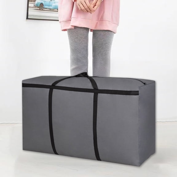 Reinforced Fabric Moving Bag | Water-Repellent Easy-to-Clean Storage Organizer | Large Capacity Clothes Quilt Bedding Blankets | Heavy-Duty Zipper Clear Window | 39.37x22.83x11.02 in | 1 Pack