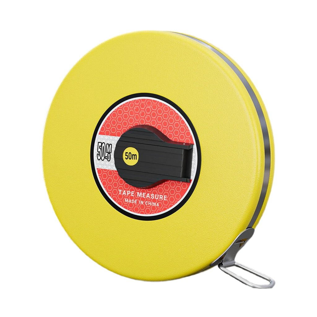 Reinforced Fiberglass Tape Measure Featuring ABS Impacts Case and Hand Crank Operate for Enhances Durability