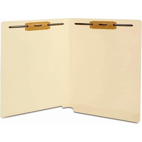 Reinforced File Folder with Fasteners, Letter Size, Manila, Durable Paper Stock