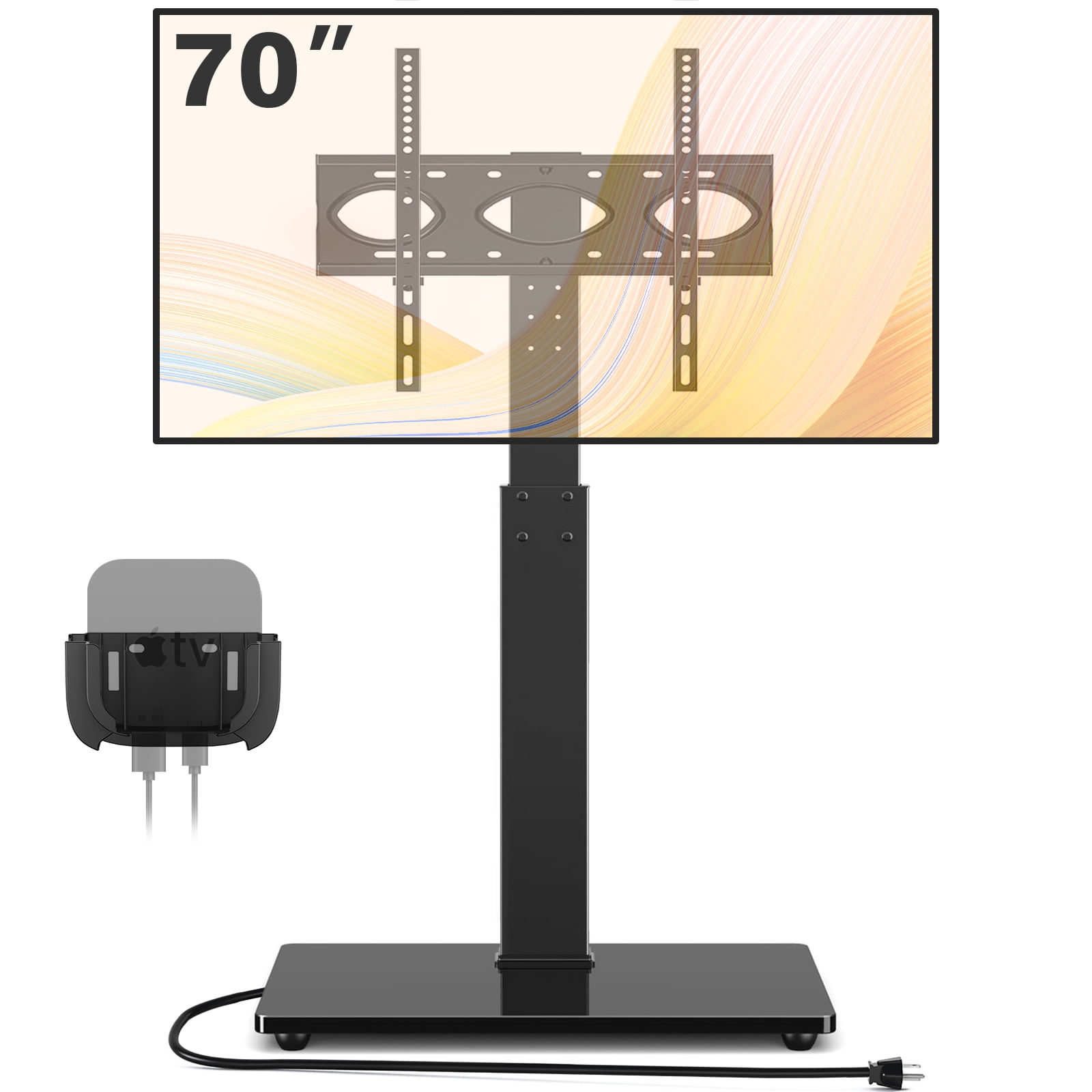 Reinforced Floor TV Stand with Power Outlet & Mount for 32-70 Inch TVs ...