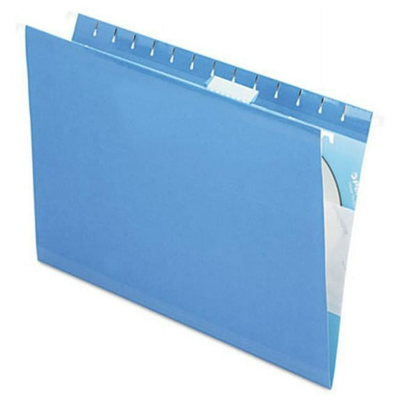 Reinforced Hanging File Folders- Kraft- Legal- Blue- 25/Box