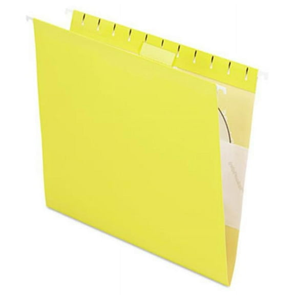 Reinforced Hanging File Folders- Kraft- Letter- Yellow- 25/Box