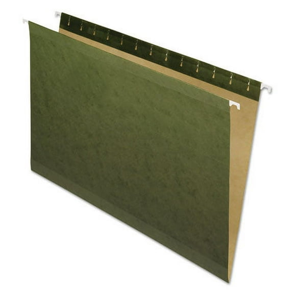 "Reinforced Hanging File Folders, Legal Size, Straight Tab, Standard Green, 25/box | Bundle of 2 Boxes"