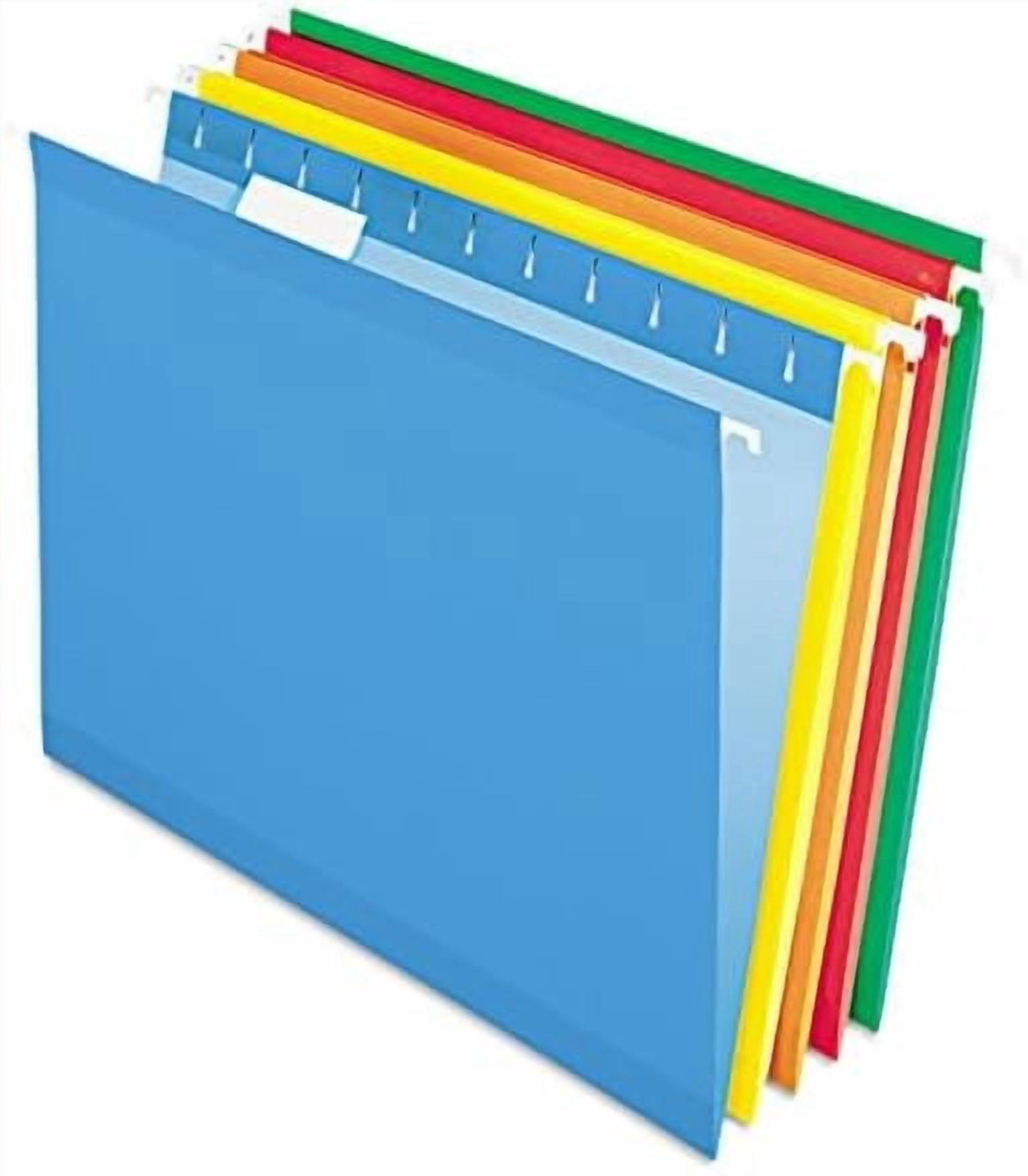 Reinforced Hanging File Folders, Letter Size, Assorted, 1/5 Cut, 25/BX (4152 1/5 ASST)