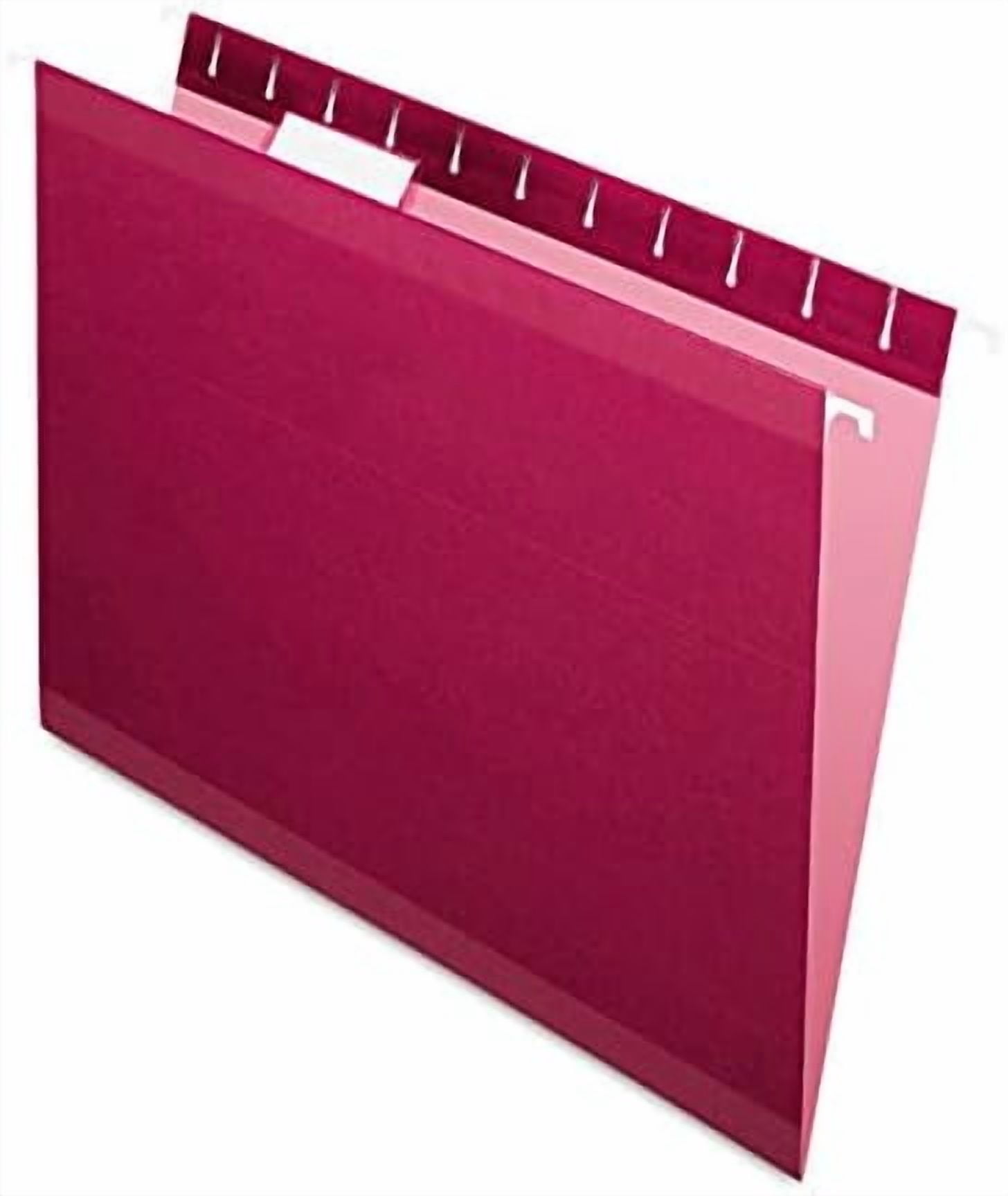 Reinforced Hanging Folders, Letter Size, Burgundy, 1/5 Cut, 25/BX (4152 1/5 BUR)