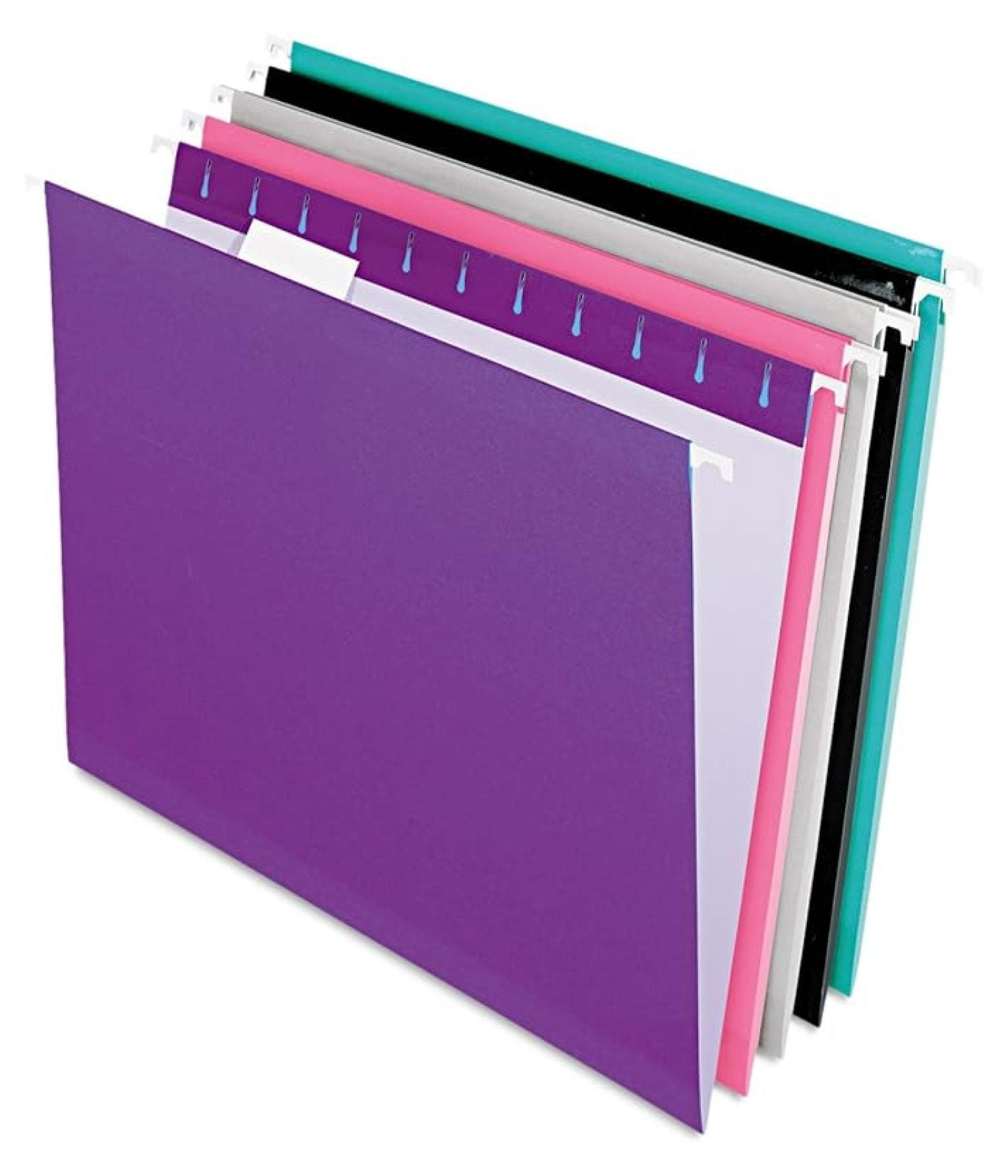 Reinforced Hanging Folders Letter Size - Pastel Colors, 25/Box - Color Coded File Folders with Tabs & Inserts - Durable Hanging File Folders for Office & Home