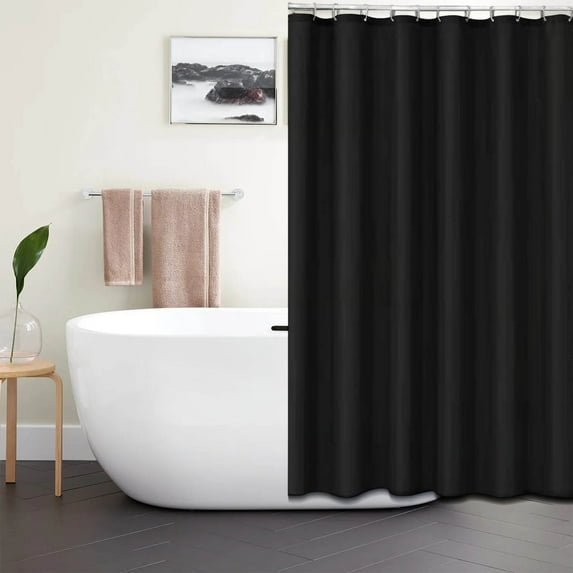 Reinforced Header Shower Curtain Liner light Polyester Fabric Quick Dry Easy Cleaning Solid Plain Color Bathroom Decor Partition