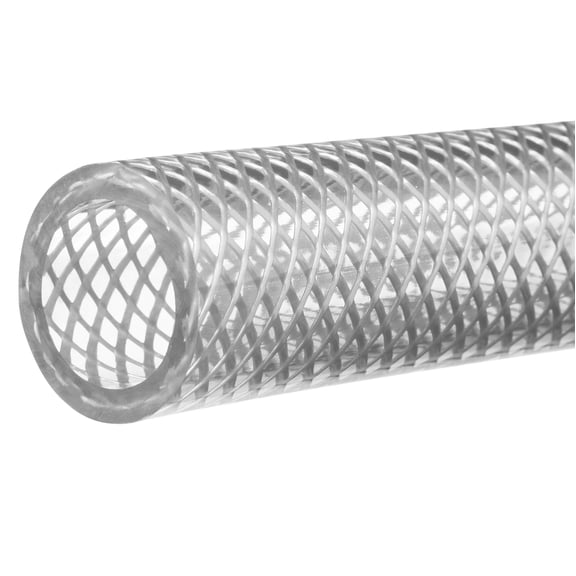 Reinforced High Pressure Clear FDA PVC Tubing - 1" ID x 1-1/4" OD x 100 Feet Long