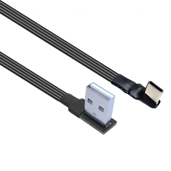 Reinforced Metal USB2.0 Type C Charging Cord Flexible Bend for Small Space