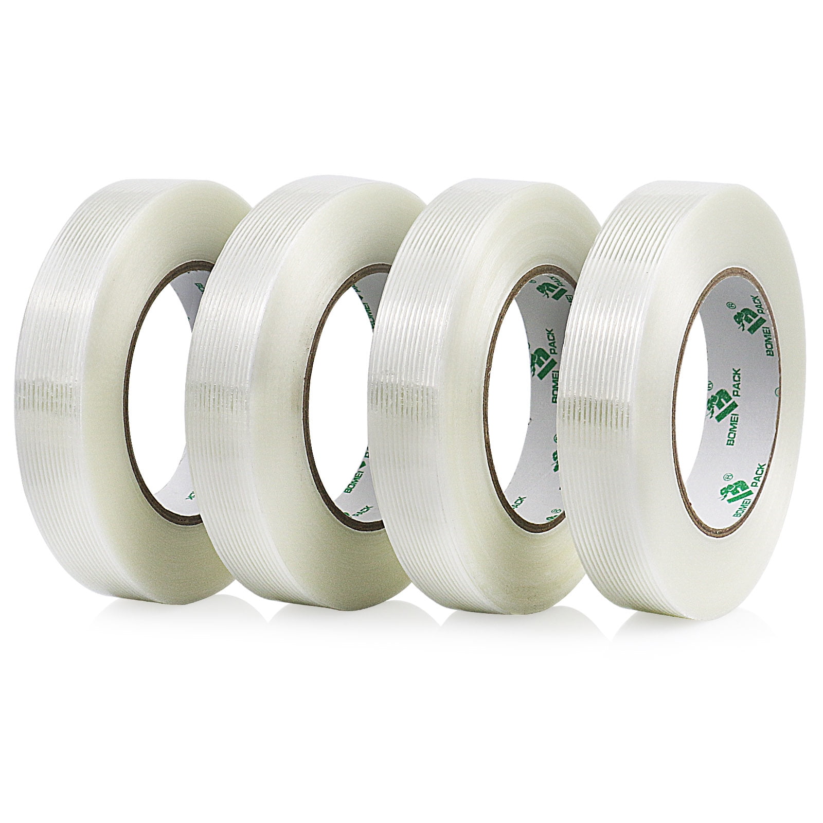 Reinforced Mono Filament Strapping Tape 4Pack 5.5mil 24mm 60yards