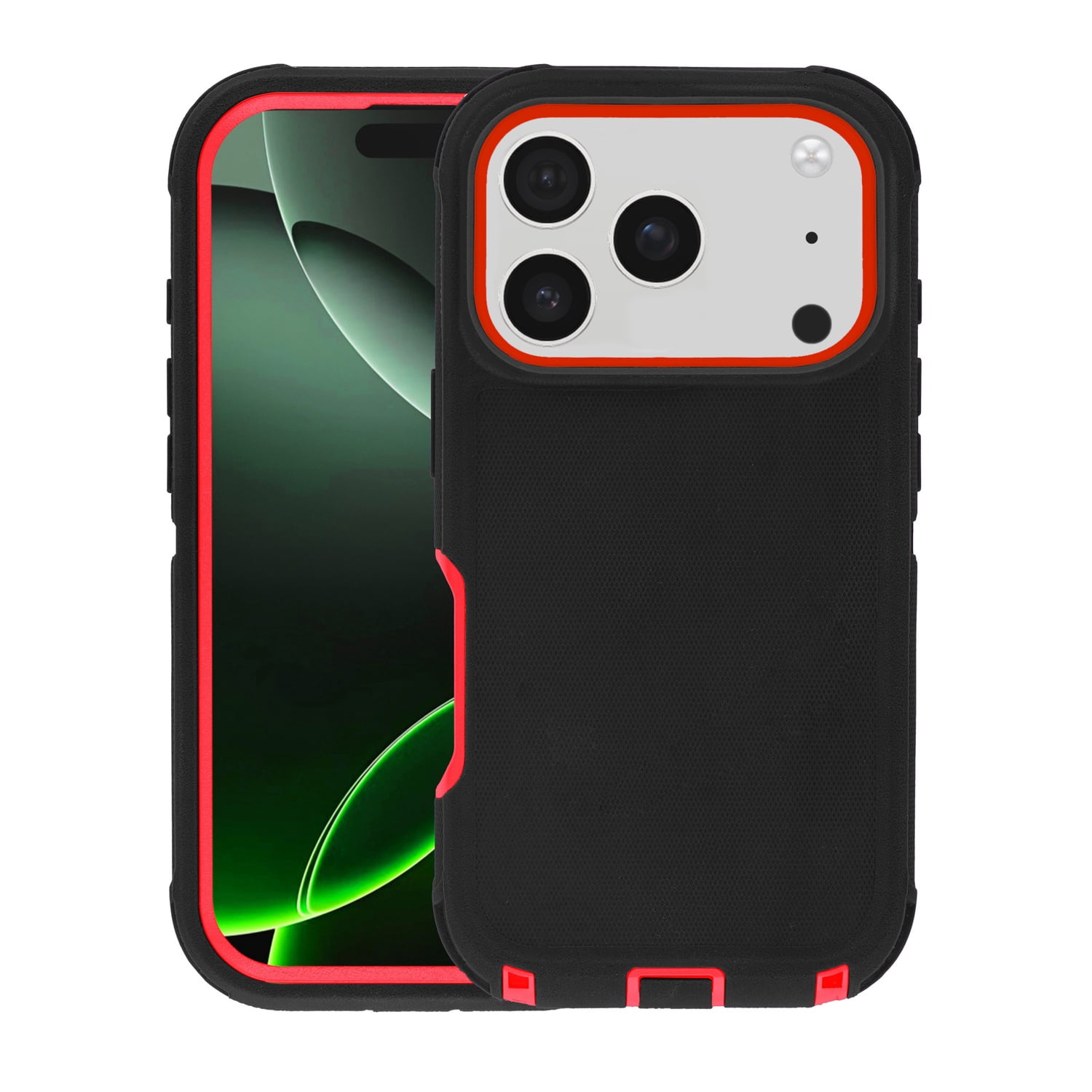 Reinforced Protective Case for iPhone 17 Pro Max - Black and Red