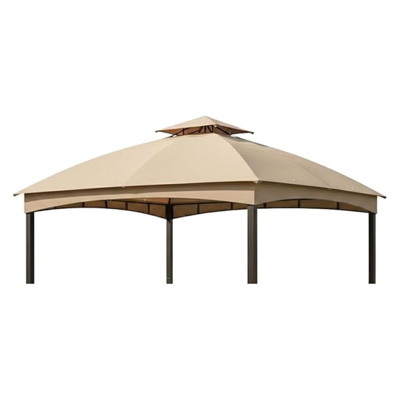 Reinforced RipLock 350 Replacement Canopy Top Cover Compatible with 10' x 12' Gazebo Models TPGAZ2303D, TPGAZ2403A, TPGAZ2403C - Beige