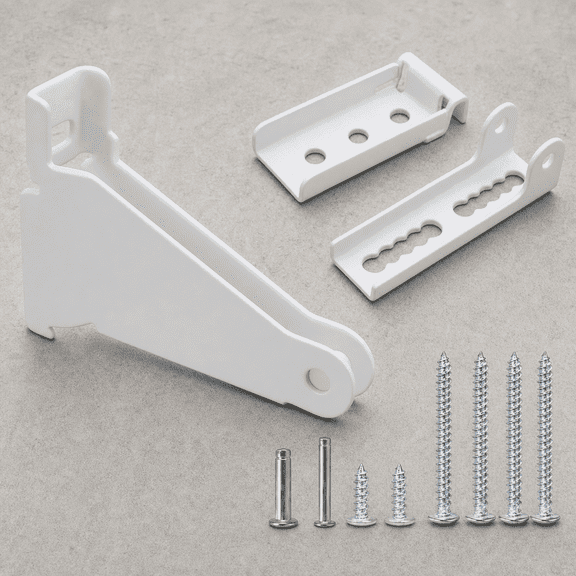 Reinforced Storm Door Closer Bracket Kit – Heavy-Duty Screen Door Replacement Hardware with Mounting Screws and Pins, White