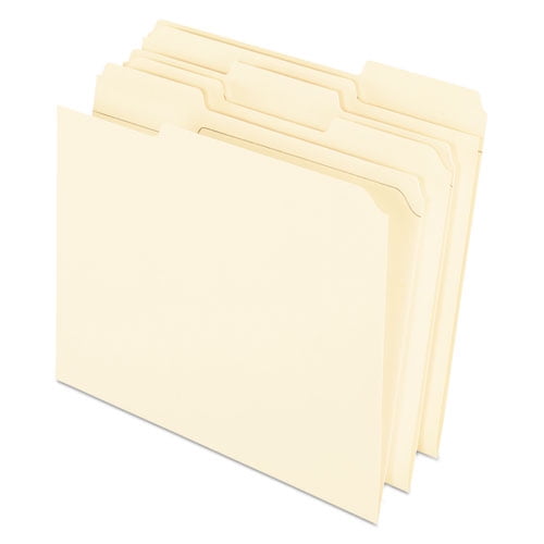 Reinforced Top File Folders, 1/3-Cut Tabs: Right Position, Letter Size, Manila, 100/Box | Bundle of 2 Boxes