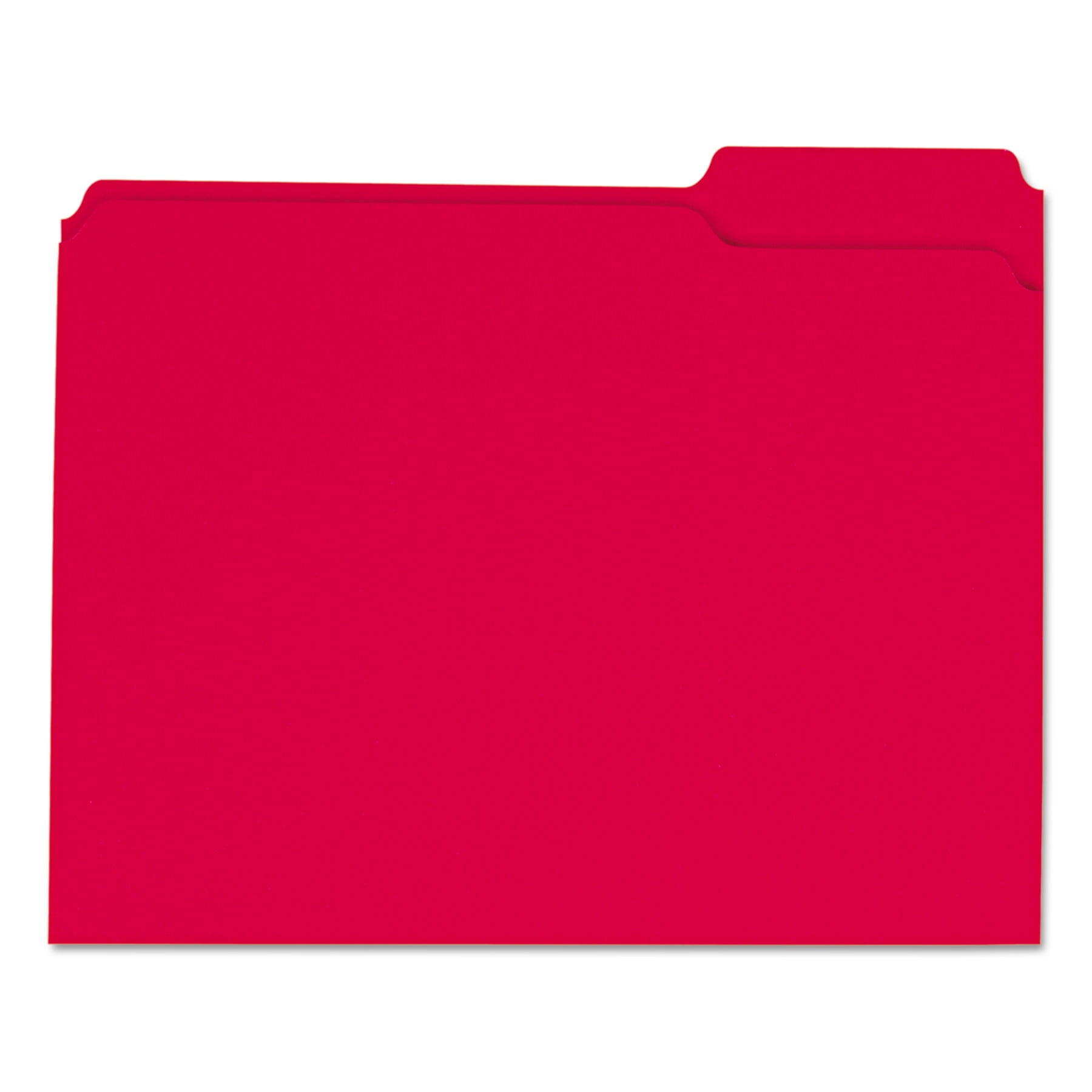 Reinforced Top-Tab File Folders, 1/3-Cut Tabs, Letter Size, Red, 100 ...