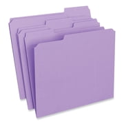 1/3-Cut Tabs, Reinforced Top-Tab File Folders - Letter Size, Violet 100/Box
