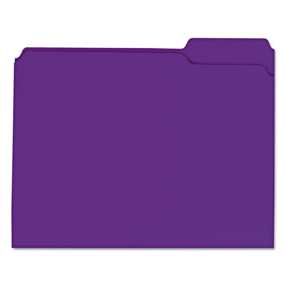 Reinforced Top-Tab File Folders, 1/3-Cut Tabs, Letter Size, Violet, 100/box | Bundle of 5 Boxes