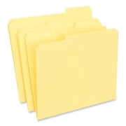 Universal UNV16164 Reinforced 1/3-Cut Assorted Top-Tab File Folders - Letter Size, Yellow 100/Box