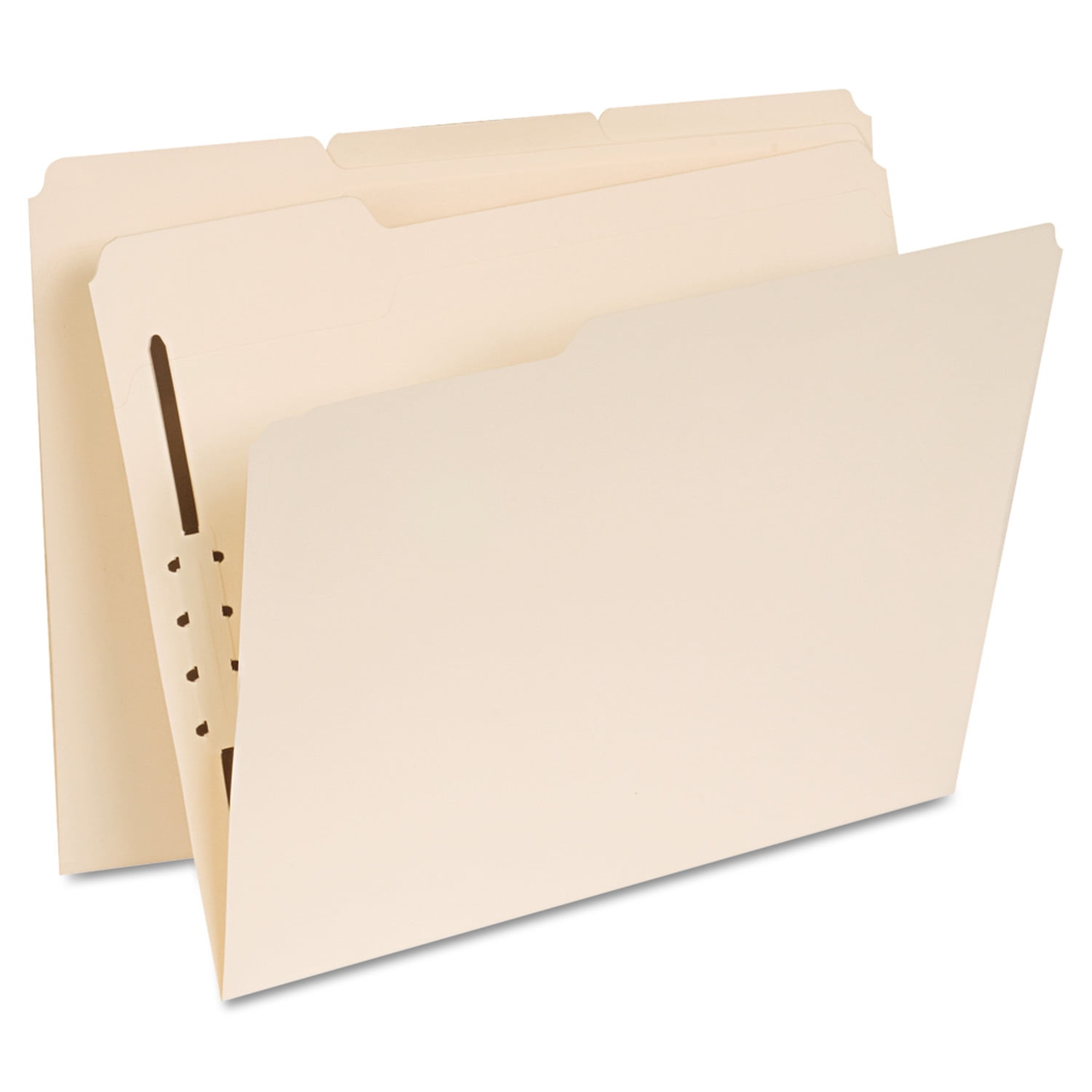 Universal UNV13410 1/3-Cut Tabs Reinforced Top Tab Folders with Fastener - Letter Size, Manila (50/Box)