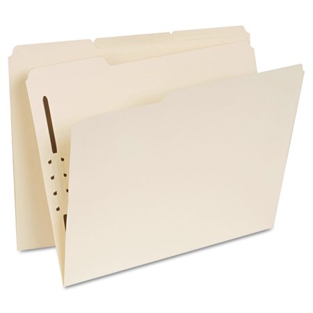 Universal UNV13410 1/3-Cut Tabs Reinforced Top Tab Folders with Fastener - Letter Size, Manila (50/Box)