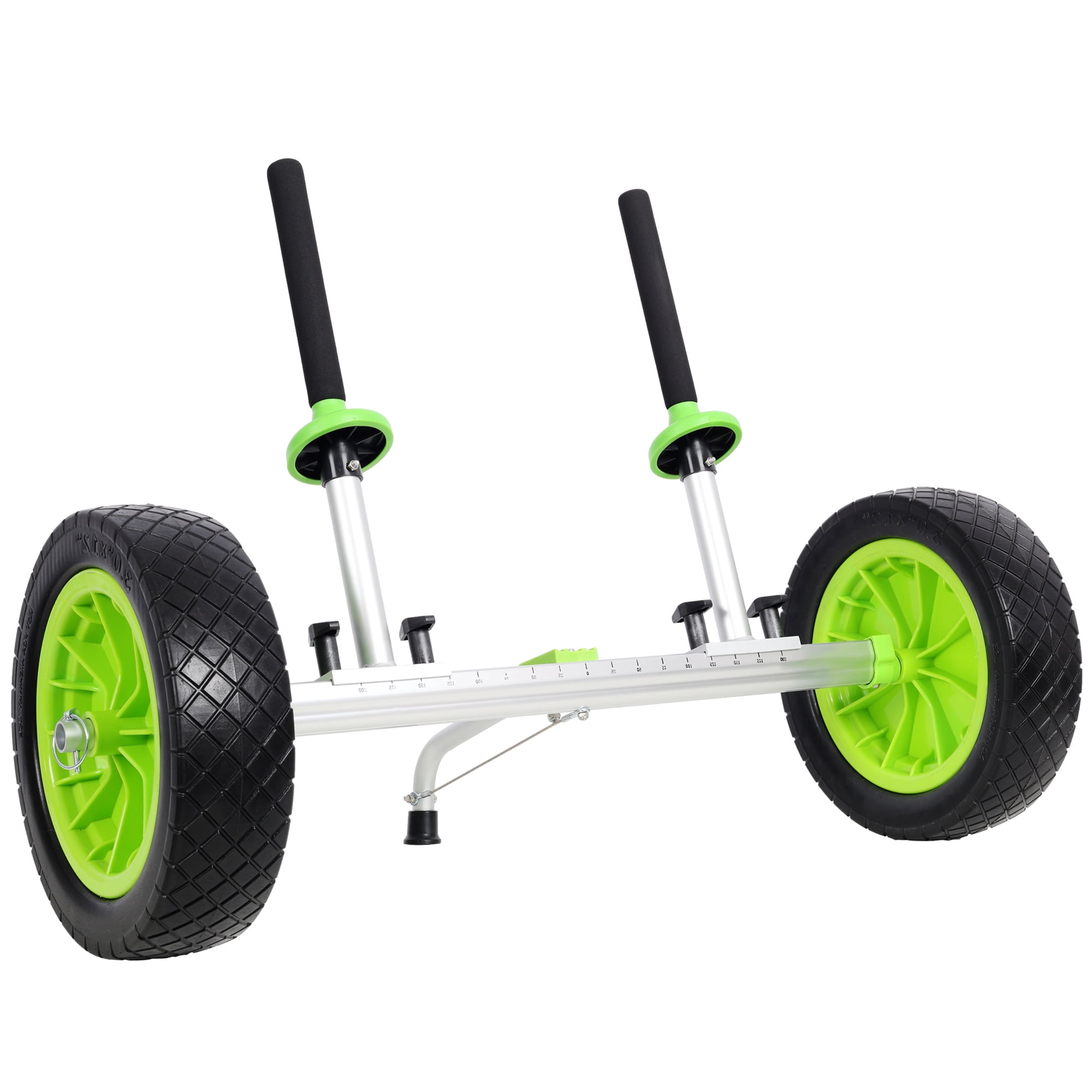Reinforced Width Adjustable Sit-On-Top Kayak Cart Dolly - 12 Inch Solid Wheels Plug-In Design