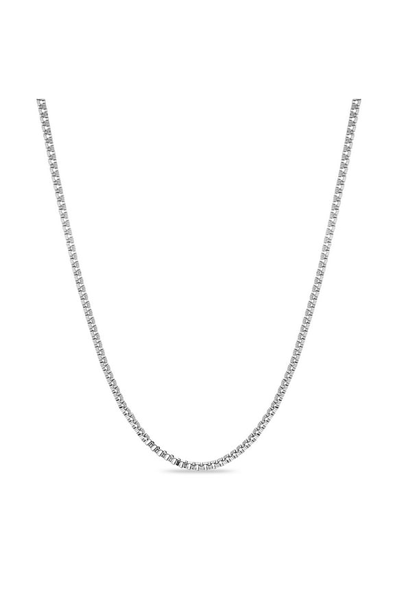 Polished 30" Box Chain Necklace in Stainless Steel