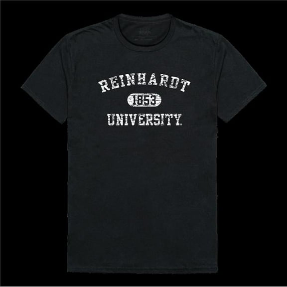 Reinhardt University Eagles Distressed Arch College T-Shirt, Black - Medium