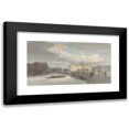 thumbnail image 1 of Reinier Craeyvanger 24x15 Black Modern Framed Museum Art Print Titled - View of the Halvemans Bridge at the Amstel in Amsterdam (1878), 1 of 1