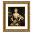 thumbnail image 1 of Reinier De La Haye 20x23 Gold Ornate Framed and Double Matted Museum Art Print Titled - Portrait of a Lady with a Pet Dog (1697), 1 of 4