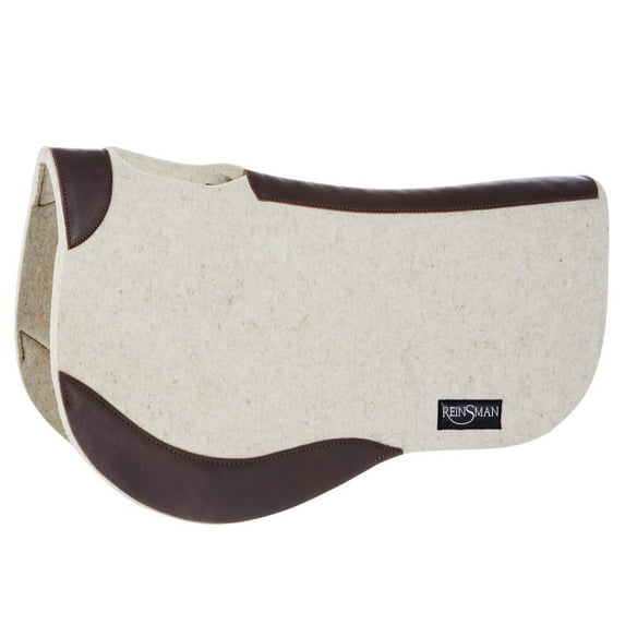 Reinsman 3/4 Inch APEX Dropped Rigging Barrel Racing Felt Saddle Pad Natural 34X30