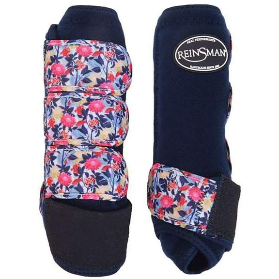 Reinsman  APEX Performance Patterned Sport Boots 2 Navy Watercolor Flo MEDIUM