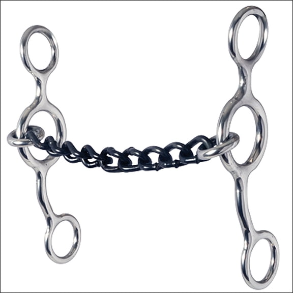 Reinsman Junior Cowhorse Small Short Gag Chain Horse Mouth Bit W/ 5 Inch Cheeks