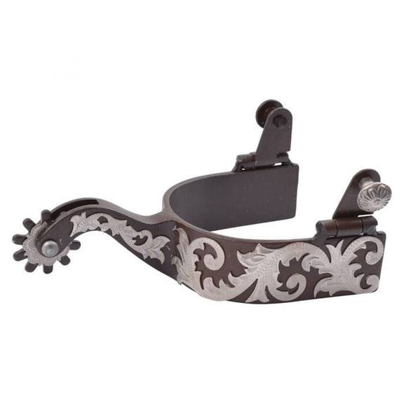 Reinsman Ladies Multi-Use Engraved Western Spur, Stainless Steel, Decorative Floral Design